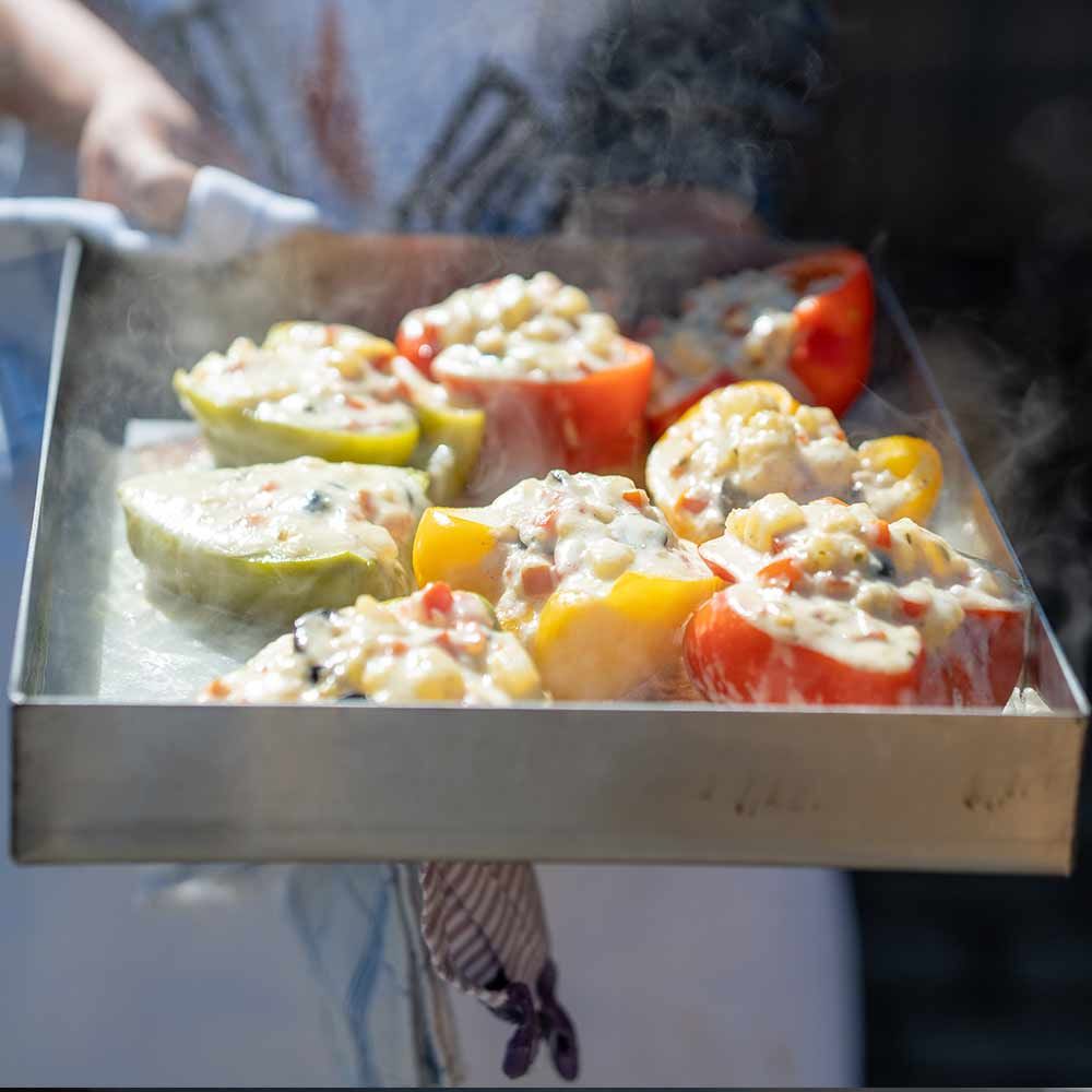 Fox Run Pizzablech Aus Aluminium – 38,1 Cm, Ofenfest Bis 220°C | Mit Kieselsteinmuster Für Knusprige Pizza & Backwaren