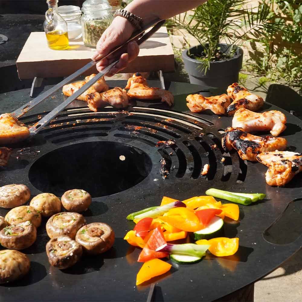 Feuerplatte Grillplatte mit Rost O 60 cm Design 1