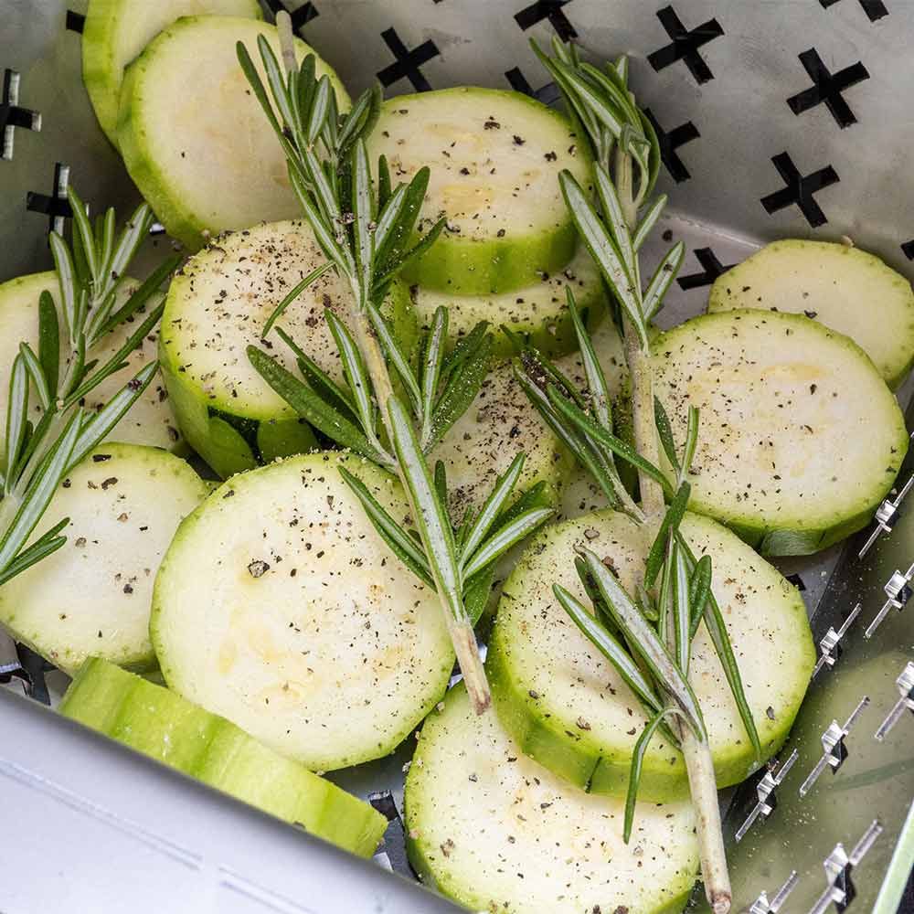 Grillkorb Edelstahl Rund - Rollender Gemüsekorb Mit Holzgriff Für BBQ