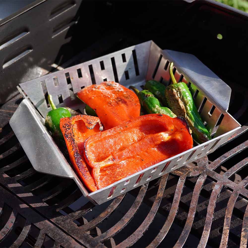 Grillkorb aus Edelstahl 18 x 18 cm universell einsetzbar