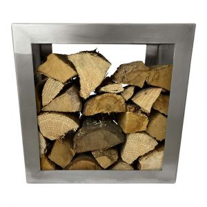 Holzlager / Feuerholzregal Cubik 50 x 50 cm aus Edelstahl | Schamotte-Shop.de