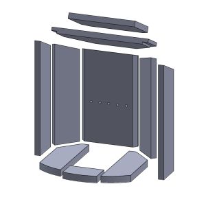 Feuerraumauskleidung 10-teilig | Justus Kaskade 6A** | Schamotte-Shop.de
