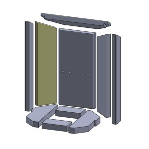 Wandstein hinten links/rechts Justus P50-5 A + B** | Feuerraumauskleidung | Schamotte-Shop.de