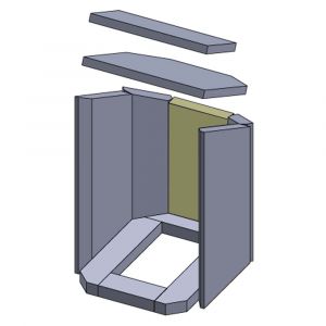 Feuerraumauskleidung Rückwandstein 330 x 160 x 30 mm Flamado schamotte-shop.de