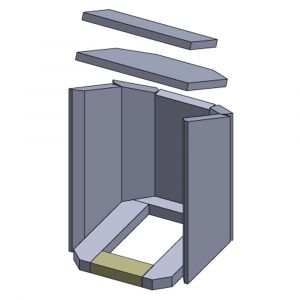 Feuerraumauskleidung Bodenstein vorne 152 x 65 x 30 mm Flamado schamotte-shop.de
