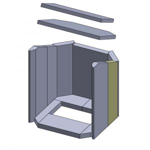 Feuerraumauskleidung Wandstein mitte rechts 425 x 115 x 30 mm Flamado schamotte-shop.de
