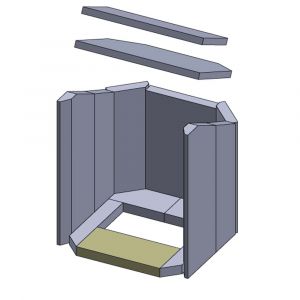 Feuerraumauskleidung Bodenstein links/rechts 276 x 45 x 30 mm Flamado schamotte-shop.de
