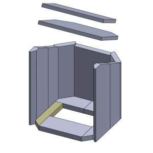 Feuerraumauskleidung Bodenstein links 276 x 45 x 30 mm Flamado schamotte-shop.de
