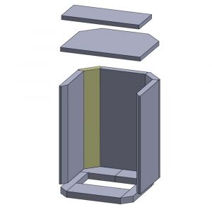 Feuerraumauskleidung Wandstein hinten links 480 x 109 x 30 mm Flamado schamotte-shop.de
