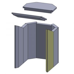 Wandstein vorne rechts 448x165x30mm (Schamotte) passend für Haas+Sohn **