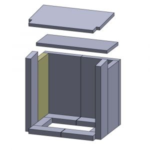 Wandstein hinten links/rechts 400x155x30mm (Schamotte) passend für Haas+Sohn **