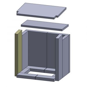 Wandstein vorne links/rechts 460x100x30mm (Schamotte) passend für Haas+Sohn **