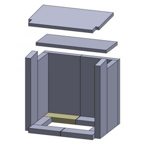 Bodenstein vorne/hinten links/rechts 174x68x30mm (Schamotte) passend für Haas+Sohn **