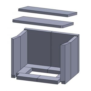 Feuerraumauskleidung 14-teilig passend für Haas+Sohn Kamine, Flamado schamotte-shop.de
