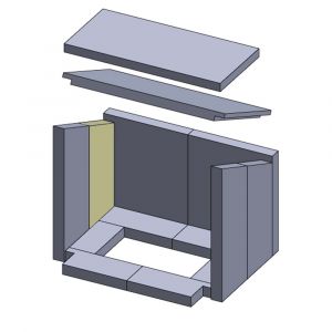 Wandstein hinten links 340 x 130 x 30 mm Feuerraumauskleidung (Schamotte), passend für Haas+Sohn: Haas+Sohn Göteborg 252.17
