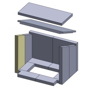 Wandstein vorne links 400 x 130 x 30 mm Feuerraumauskleidung (Schamotte), passend für Haas+Sohn: Haas+Sohn Göteborg 252.17
