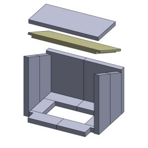 Heizgasumlenkplatte unten 440 x 265 x 25 mm Feuerraumauskleidung (Vermiculite), passend für Haas+Sohn: Haas+Sohn Göteborg 252.17
