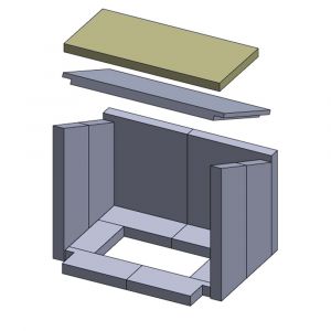 Heizgasumlenkplatte oben 425 x 200 x 25 mm Feuerraumauskleidung (Vermiculite), passend für Haas+Sohn Göteborg 252.17
