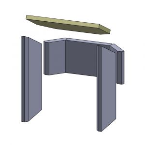 Heizgasumlenkplatte 385x252x20mm (Vermiculite) passend für Haas+Sohn **