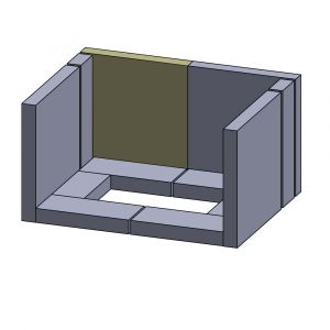 Feuerraumauskleidung Rückwandstein links 250 x 232 x 30 mm Brennraumauskleidung für Kaminöfen, Flamado | schamotte-shop.de
