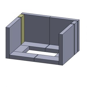 Feuerraumauskleidung Wandstein hinten links 250 x 65 x 30 mm Brennraumauskleidung für Kaminöfen, Flamado | schamotte-shop.de
