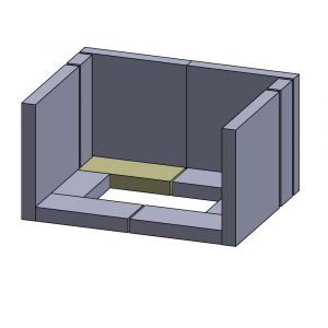 Bodenstein hinten/vorne links/rechts 200x90x30mm (Schamotte) passend für Haas+Sohn Viking **