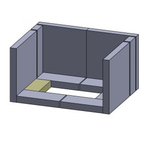 Bodenstein links/rechts 152x70x30mm (Schamotte) passend für Haas+Sohn Viking **