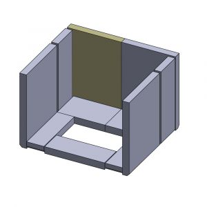 Feuerraumauskleidung Rückwandstein links 330 x 235 x 30 mm Brennraumauskleidung für Kaminöfen, Flamado | schamotte-shop.de
