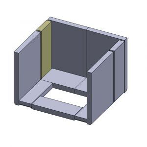 Wandstein hinten links/rechts 330x115x30mm (Schamotte) passend für Haas+Sohn Viking **