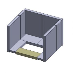 Bodenstein vorne 260x97x30mm (Schamotte) passend für Haas+Sohn Viking **