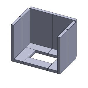 Feuerraumauskleidung 11-teilig passend für Haas+Sohn** Kamine z.B.  Viking 2 168.17 A, , Flamado | schamotte-shop.de
