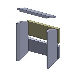 Rückwandstein oben 390x190x30mm (Schamotte) passend für Haas+Sohn Aruba **