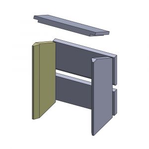 Wandstein vorne links 480x225x30mm (Schamotte) passend für Haas+Sohn Aruba **