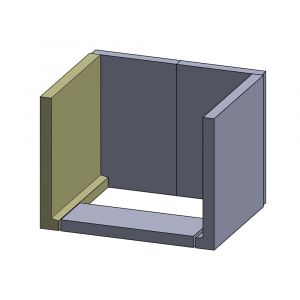 Wandstein links/rechts 350x350x50mm (Vermiculite) passend für Haas+Sohn **