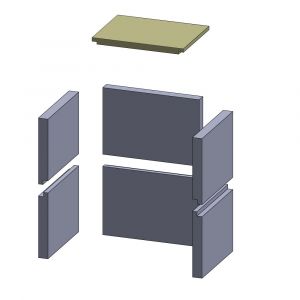 Heizgasumlenkplatte 380x290x25mm (Vermiculite) passend für Haas+Sohn **