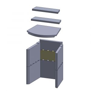 Rückwandstein mitte/oben 297x130x30mm (Vermiculite) passend für Firelace**