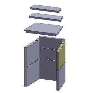 Feuerraumauskleidung Wandstein oben rechts 320 x 230 x 30 mm Brennraum Ersatzteil, Flamado | schamotte-shop.de