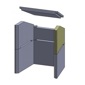 Wandstein oben rechts 320x230x30mm (Vermiculite) passend für Firplace**