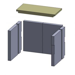 Heizgasumlenkplatte 415x200x30mm (Schamotte) passend für Wamsler**