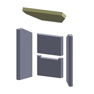 Feuerraumauskleidung Heizgasumlenkplatte 298 x 245 x 25 mm Deckenzugplatte Umlenkplatte, Flamado | schamotte-shop.de

