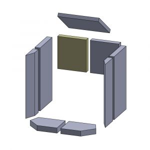 Feuerraumauskleidung Rückwandstein oben links 185 x 165 x 30 mm Brennraum Ersatzteil, Flamado | schamotte-shop.de