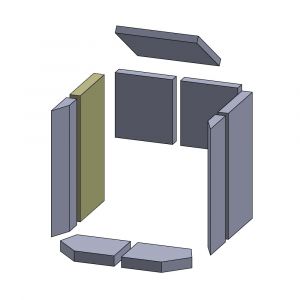 Feuerraumauskleidung Wandstein hinten links 360 x 183 x 30 mm Brennraum Ersatzteil, Flamado | schamotte-shop.de