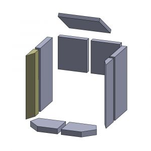 Feuerraumauskleidung Wandstein vorne links 360 x 155 x 30 mm Brennraum Ersatzteil, Flamado | schamotte-shop.de