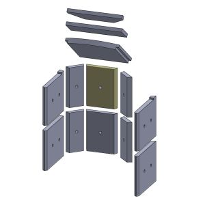 Rückwandstein oben 230 x 180 x 25 mm Brennraum Ersatzteil passend für Fireplace Alicante, Flamado | schamotte-shop.de
