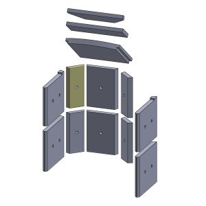 Wandstein hinten oben links 230 x 105 x 25 mm Brennraum Ersatzteil passend für Fireplace Alicante, Flamado | schamotte-shop.de
