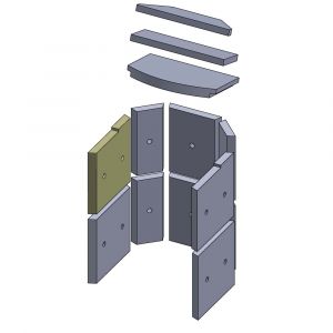 Wandstein vorne oben links 243 x 229 x 25 mm Brennraum Ersatzteil passend für Fireplace Alicante, Flamado | schamotte-shop.de
