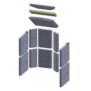 Heizgasumlenkplatte mitte 325 x 96 x 20 mm Deckenzugplatte Umlenkplatte passend für Fireplace Alicante, Flamado | schamotte-shop.de