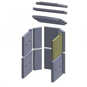 Wandstein vorne oben rechts 245 x 230 x 25 mm | Fireplace** Prato Plus| Schamotte-Shop.de