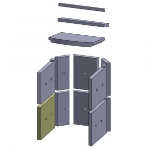 Wandstein vorne unten links 280 x 230 x 25 mm Brennraum Ersatzteil passend für Fireplace Casablanca, Flamado | schamotte-shop.de