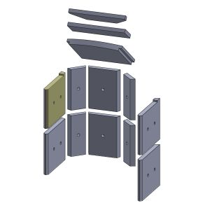Wandstein vorne oben links 280 x 230 x 25 mm Brennraum Ersatzteil passend für Fireplace Casablanca, Flamado | schamotte-shop.de